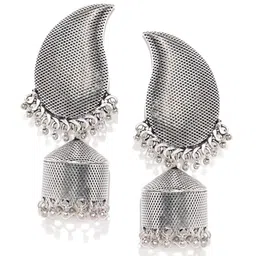 justpeachy Silver-Toned Quirky Jhumkas-picture-36