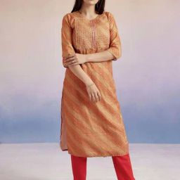 Jaipur Kurti Orange Printed Straight Kurta-picture-20