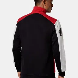 The Souled Store Black & Red Cotton Regular Fit Colour Block Jacket image 2