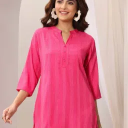 Libas Pink Striped Kurti image 3