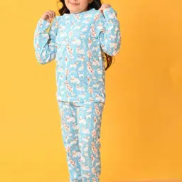 Anthrilo Kids Blue Cotton Printed Full Sleeves T-Shirt & Trouser-picture-37