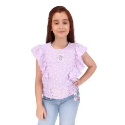 Cutecumber Girls Purple Regular Fit Applique Top-picture-38