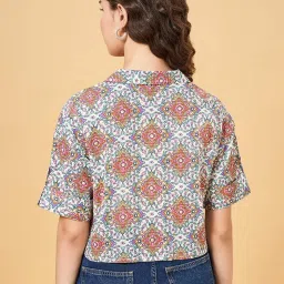 YU by Pantaloons White Cotton Printed Top image 2