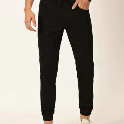 Thomas Scott Black Relaxed Fit Lightly Washed Jogger Jeans-picture-40