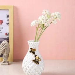 Tayhaa White Ceramic Geometric Flower Vase-picture-14