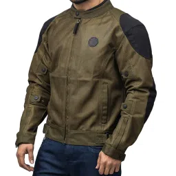 Royal Enfield Olive & Blue Streetwind V1 Riding Jacket image 3