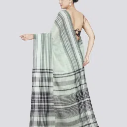 Pinkloom Green Cotton Woven Saree With Unstitched Blouse image 2