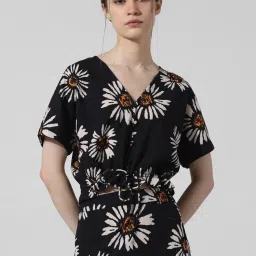 Only Black Floral Print Crop Top image 2