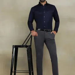 JadeBlue Navy Cotton Regular Fit Shirt image 2