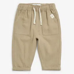 HOP Baby by Westside Taupe Mid-Rise Cotton-Blend Pants-picture-18