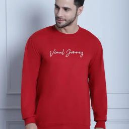 Vimal Jonney Red Regular Fit Printed Sweatshirt-picture-45