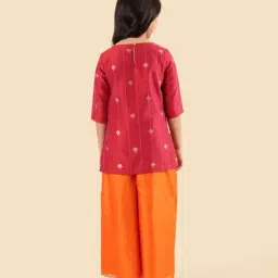 Fabindia Girls Wine Self Design Palazzo Set image 2