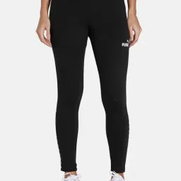 Puma Black Logo Print Mid Rise Tights-image-51