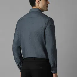 Louis Philippe Grey Cotton Regular Fit Printed Shirt image 2