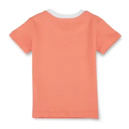 GJ baby Kids Peach & Blue Cotton Printed T-Shirt image 2