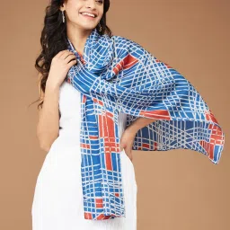 Fabindia Blue Chequered Dupatta image 2