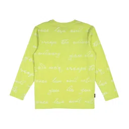 Gini & Jony Kids Green Cotton Printed T-Shirt image 2