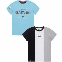 3PIN Kids Multi Cotton Printed T-Shirt Pack Of 2-picture-48