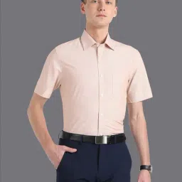 Louis Philippe Beige Cotton Regular Fit Shirt-image-58