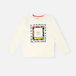 Pepe Jeans Kids White Graphic Print T-Shirt-picture-2