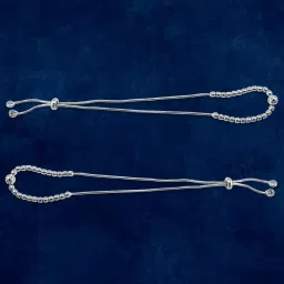 Taraash 92.5 Sterling Silver Beaded Anklets For Women image 2