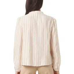 Van Heusen White Regular Fit Striped Top image 2