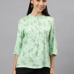 Latin Quarters Green Floral Print Top-picture-11