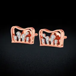 Joyalukkas 18k Rose Gold Tiara Diamond Stud Earrings-picture-17