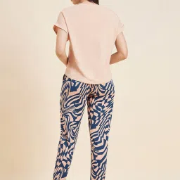 Sweet Dreams Beige Printed Top With Pyjamas image 2