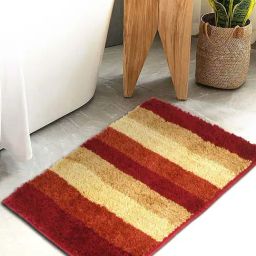 Hosta Homes Red & Brown Cotton Water Absorbent Anti Skid Multipurpose Mat-picture-28