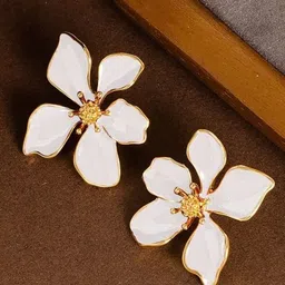 Lady Raiment Gold Plated Floral Shaped Enamelled Studs-image-47