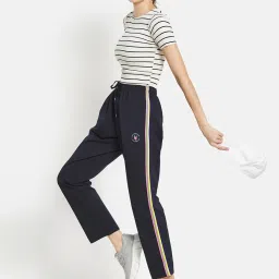 METTLE Navy Cotton Mid rise Track Pants image 5
