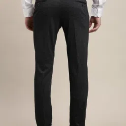 Turtle Dark Grey Knitted Ultra Slim Fit Dobby Trousers image 2