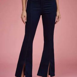 Miss Chase Navy Blue Bootcut High Rise Clean Look Regular Stretchable Denim Jeans-picture-26