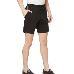 Octave Black Regular Fit Solid Shorts image 3