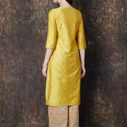 Melange By Lifestyle Yellow Regular Fit Embellished Kurta image 2
