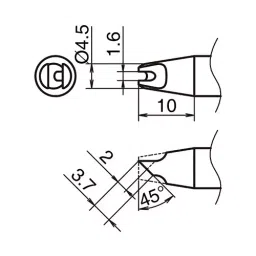 Hakko Replacement Tip T53 Series Correspondence FX-9707 / FX-9708, T53-BCR1645 image 2