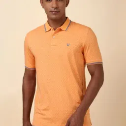 Allen Solly Orange Cotton Regular Fit Printed Polo T-Shirt-image-83