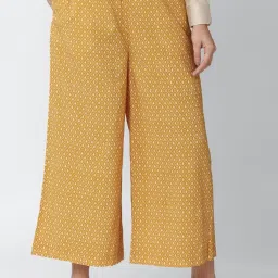 Van Heusen Yellow Printed Trousers image 1