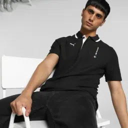 Puma BMW M Motorsport Black Cotton Regular Fit Sports Polos-image-47