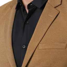 Van Heusen Brown Slim Fit Self Pattern Blazer image 4