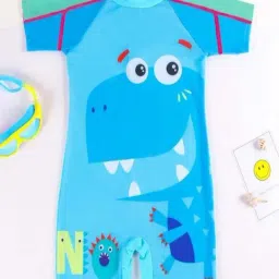 Bubble Berry Girls Blue Printed Swimsuit-image-44