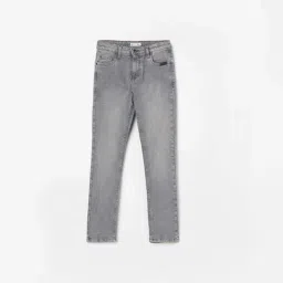 Fame Forever by Lifestyle Kids Grey Cotton Slim Fit Jeans-picture-26
