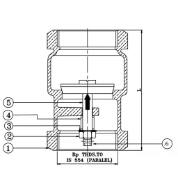 Leader 1 Inch,25 mm Bronze Horizontal Lift Check Valve IS 025 image 2