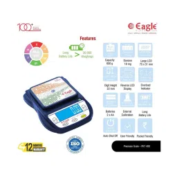 Eagle PKT-40D Digital Weight Machine for Kitchen 600g Capacity,0.01g Accuracy,Kitchen Weighing Scale image 3