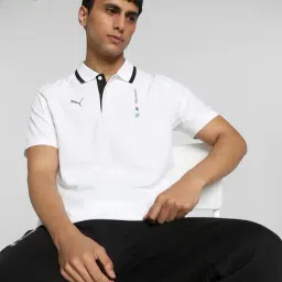 Puma BMW M Motorsport White Cotton Regular Fit Sports Polos-image-28
