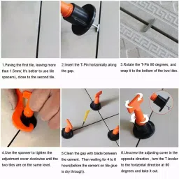 Ap Enterprise Tile Leveling System Kit 40 mm (4 cm) T Shaped Pins Fiber Red, Black (Pack of 50) image 3