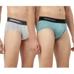 Freecultr White & Turquoise Printed Briefs - Pack of 2 image 1
