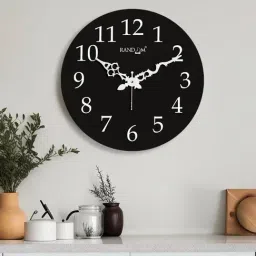 Random Black Plastic Round Wall Clock-picture-20