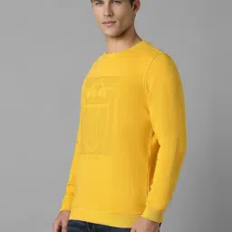 Louis Philippe Yellow Cotton Regular Fit Printed Sweatshirt image 3